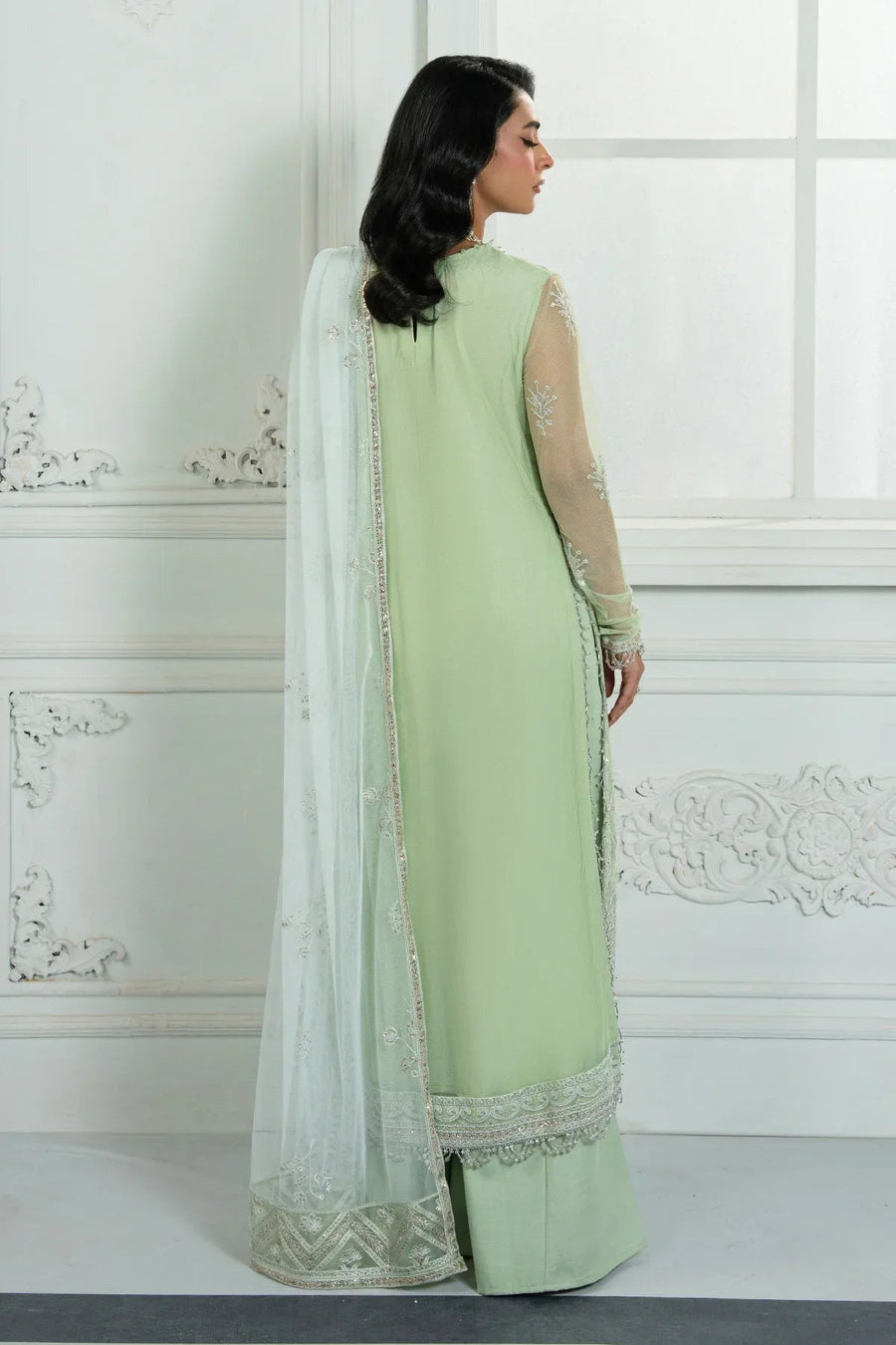 Zarif Inara Sequins Embroidered Net Unstitched 3Pc Suit ZRI-04 YASMIN