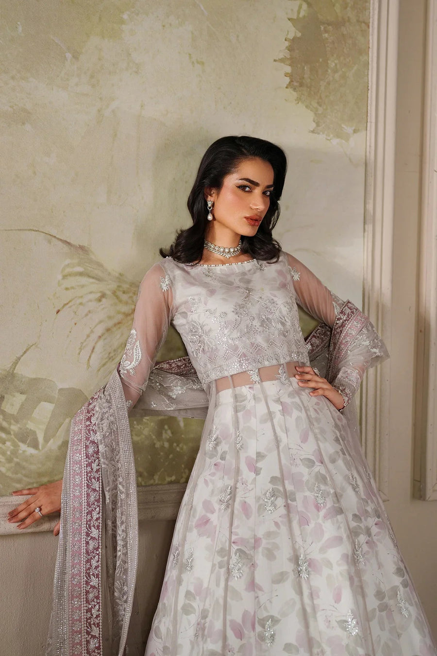 Zarif Zaneera Embroidered Net Unstitched 3Pc Suit ZRF-ZPE-01 ANAIRAH