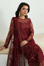 Zarif Inara Sequins Embroidered Net Unstitched 3Pc Suit ZRI-08 EYMEN