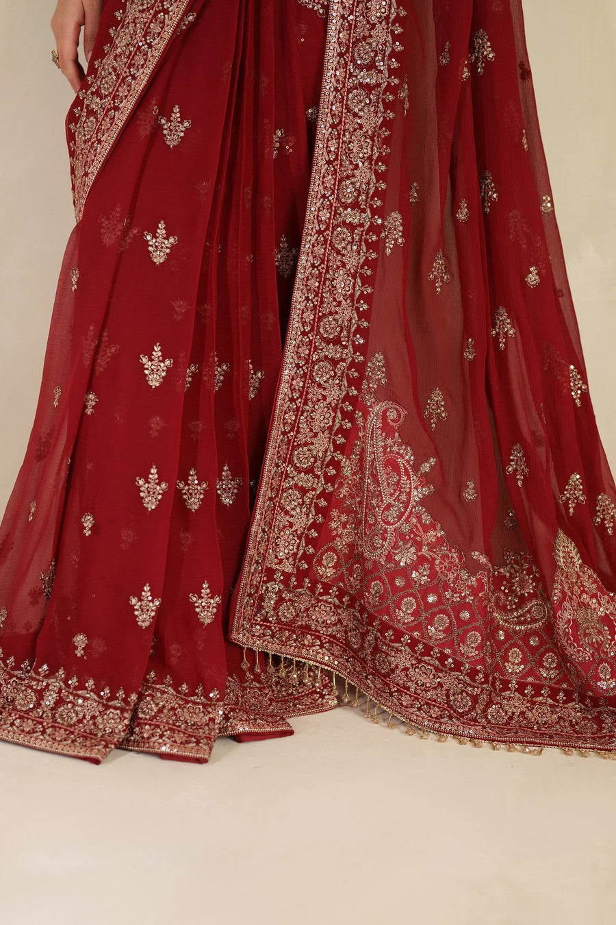 Zarif Meesa Sequins Embroidered Chiffon Unstitched 3Pc Suit - Sumrah