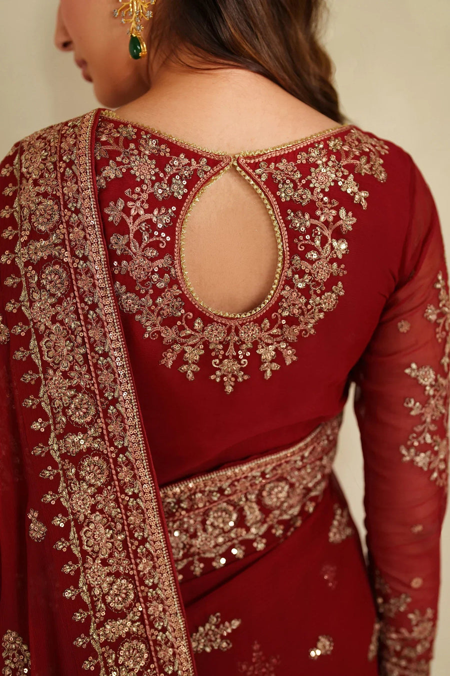 Zarif Meesa Sequins Embroidered Chiffon Unstitched 3Pc Suit - Sumrah