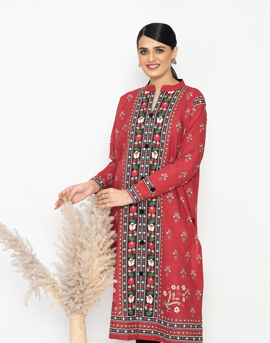 Hemstitch Winter Pret 2 Piece Printed Khaddar Suit WP-05 Zeenia