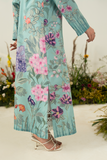 Zarposh Folds Ready to Wear Womens 2Piece Crepe Fabric Suit - IRIS