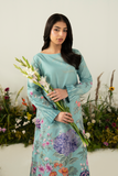 Zarposh Folds Ready to Wear Womens 2Piece Crepe Fabric Suit - IRIS