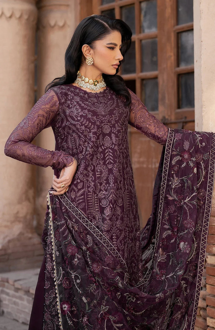 Zarif Shehnai Embroidered Luxury Net Unstitched 3Pc Suit ZS-10 SEMIRA