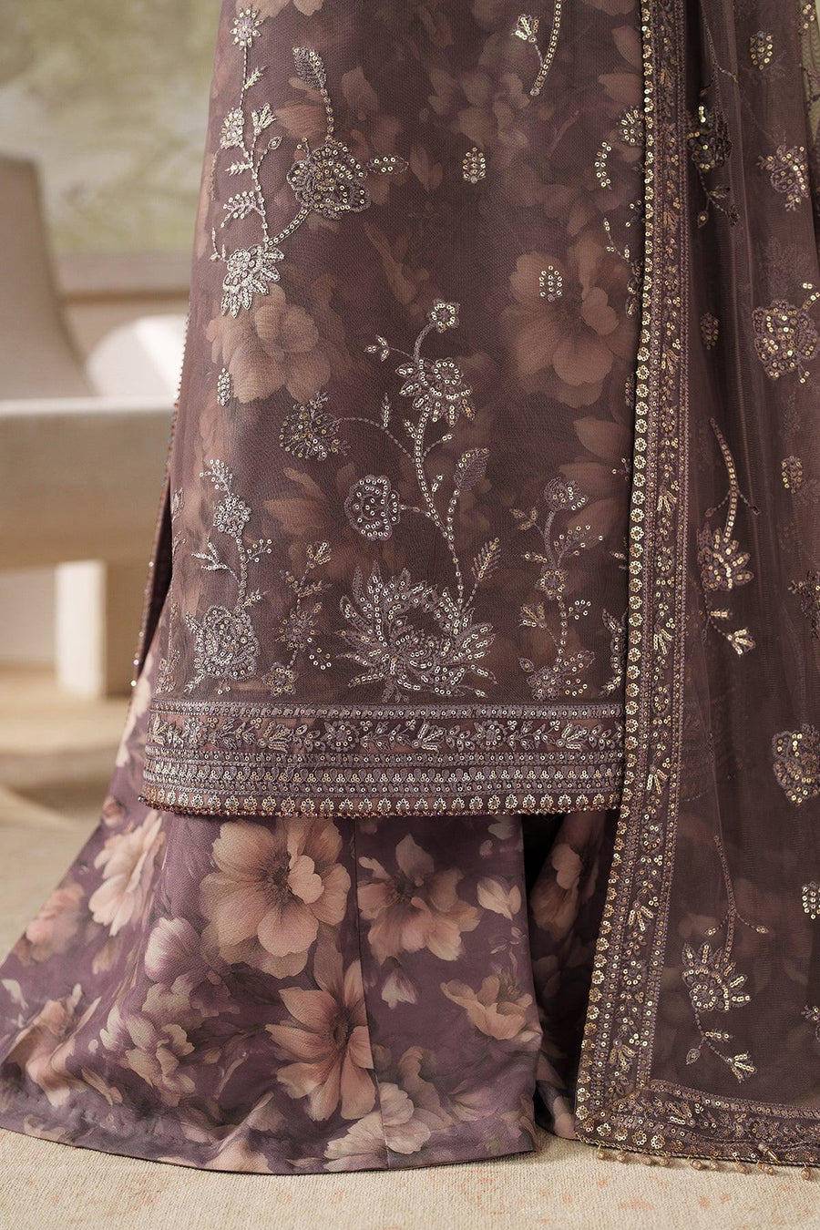 Zarif Zaneera Embroidered Net Unstitched 3Pc Suit ZRF-ZPE-08 MAHVEER