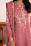 Neeshay Fall Pret Embroidered Karandi Stitched 3Pc Suit - Pink Reverie