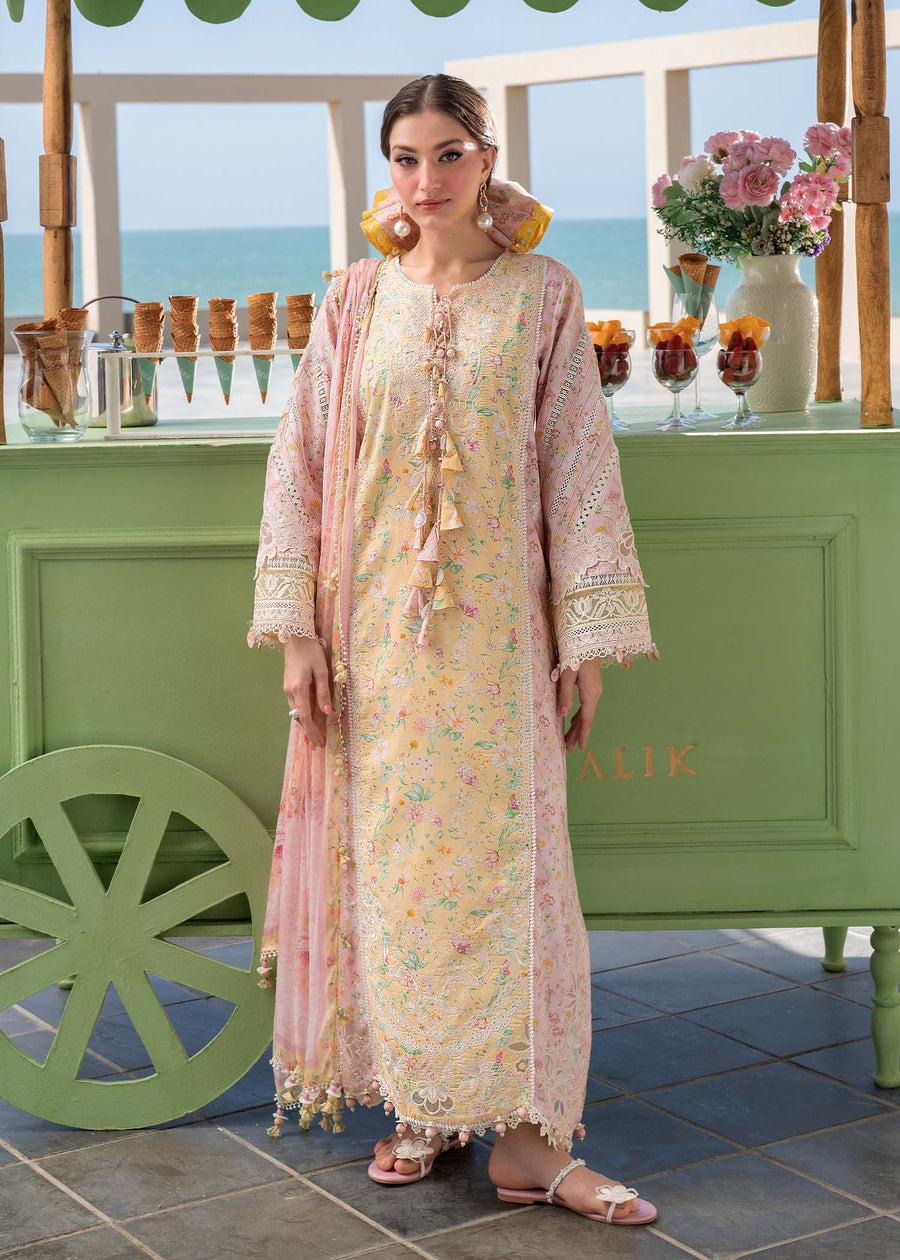 Kanwal Malik Mira Summer Lawn Unstitched Embroidered 3Pc Suit - Milaa