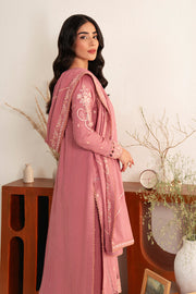 Neeshay Fall Pret Embroidered Karandi Stitched 3Pc Suit - Pink Reverie