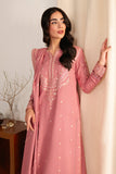 Neeshay Fall Pret Embroidered Karandi Stitched 3Pc Suit - Pink Reverie