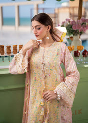 Kanwal Malik Mira Summer Lawn Unstitched Embroidered 3Pc Suit - Milaa