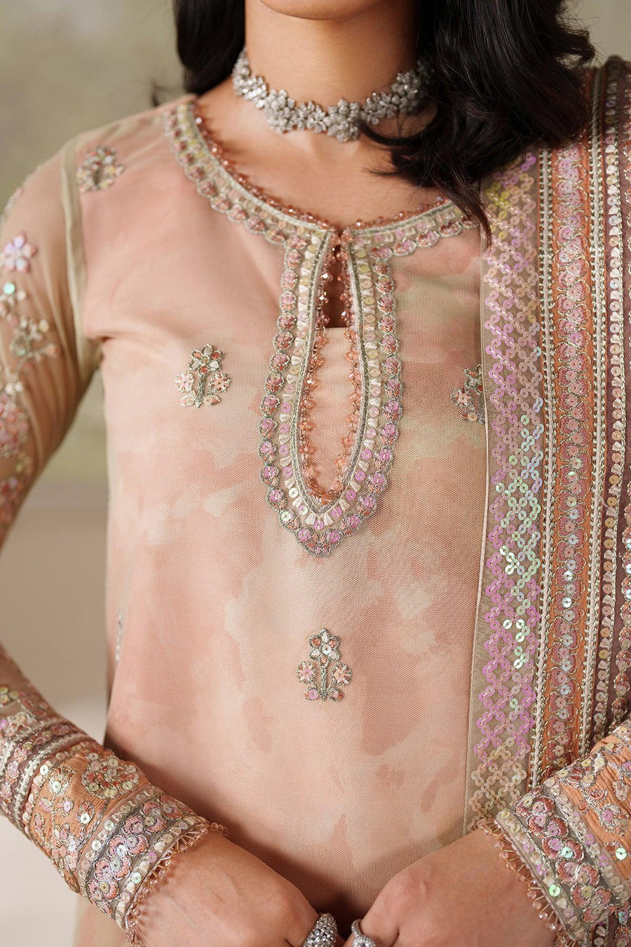 Zarif Zaneera Embroidered Net Unstitched 3Pc Suit ZRF-ZPE-04 SERIYAH