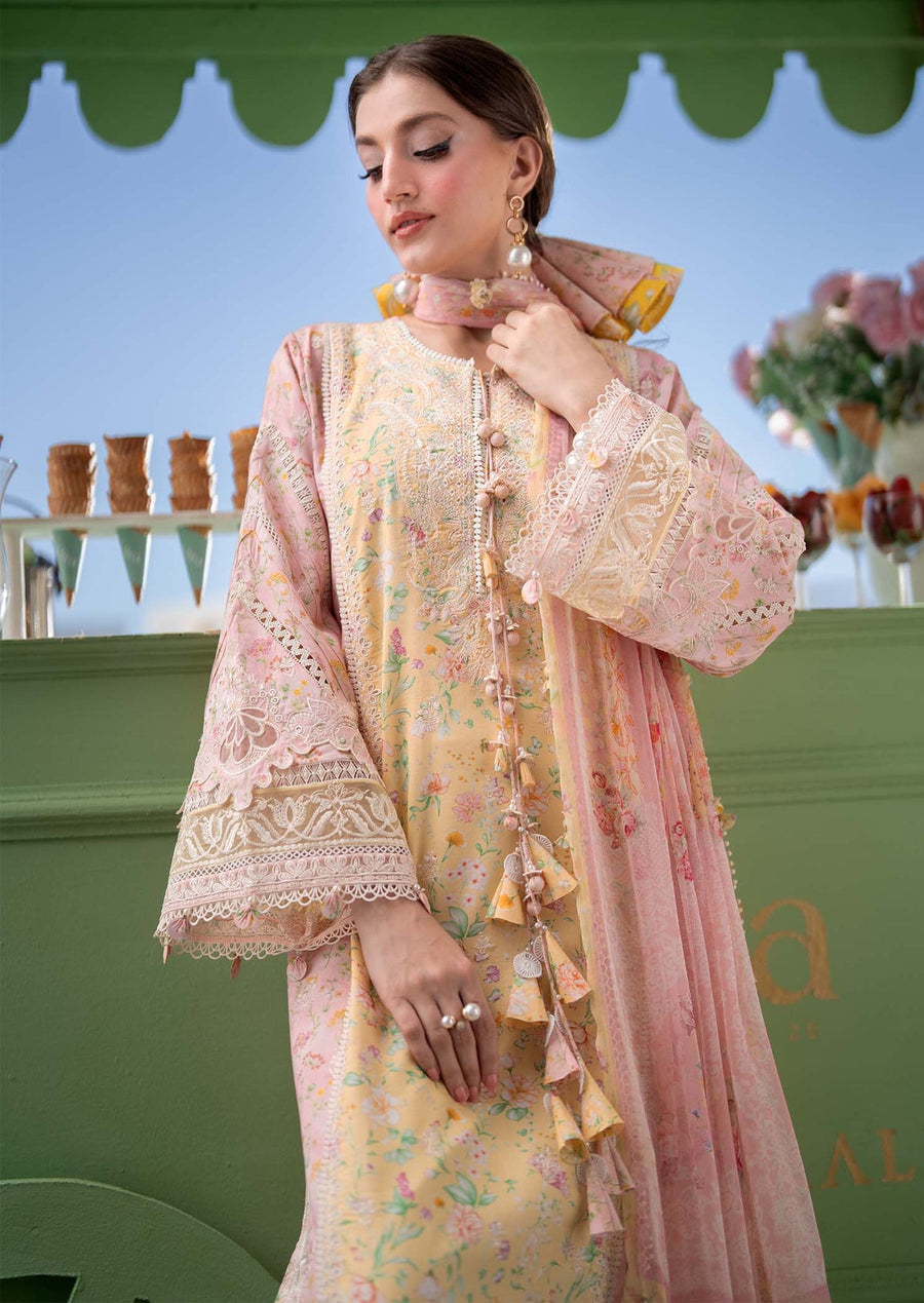 Kanwal Malik Mira Summer Lawn Unstitched Embroidered 3Pc Suit - Milaa