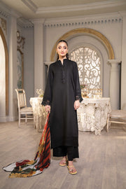 HemStitch Basic Bliss Summer Karandi Stitched 2Piece Suit - Smokey