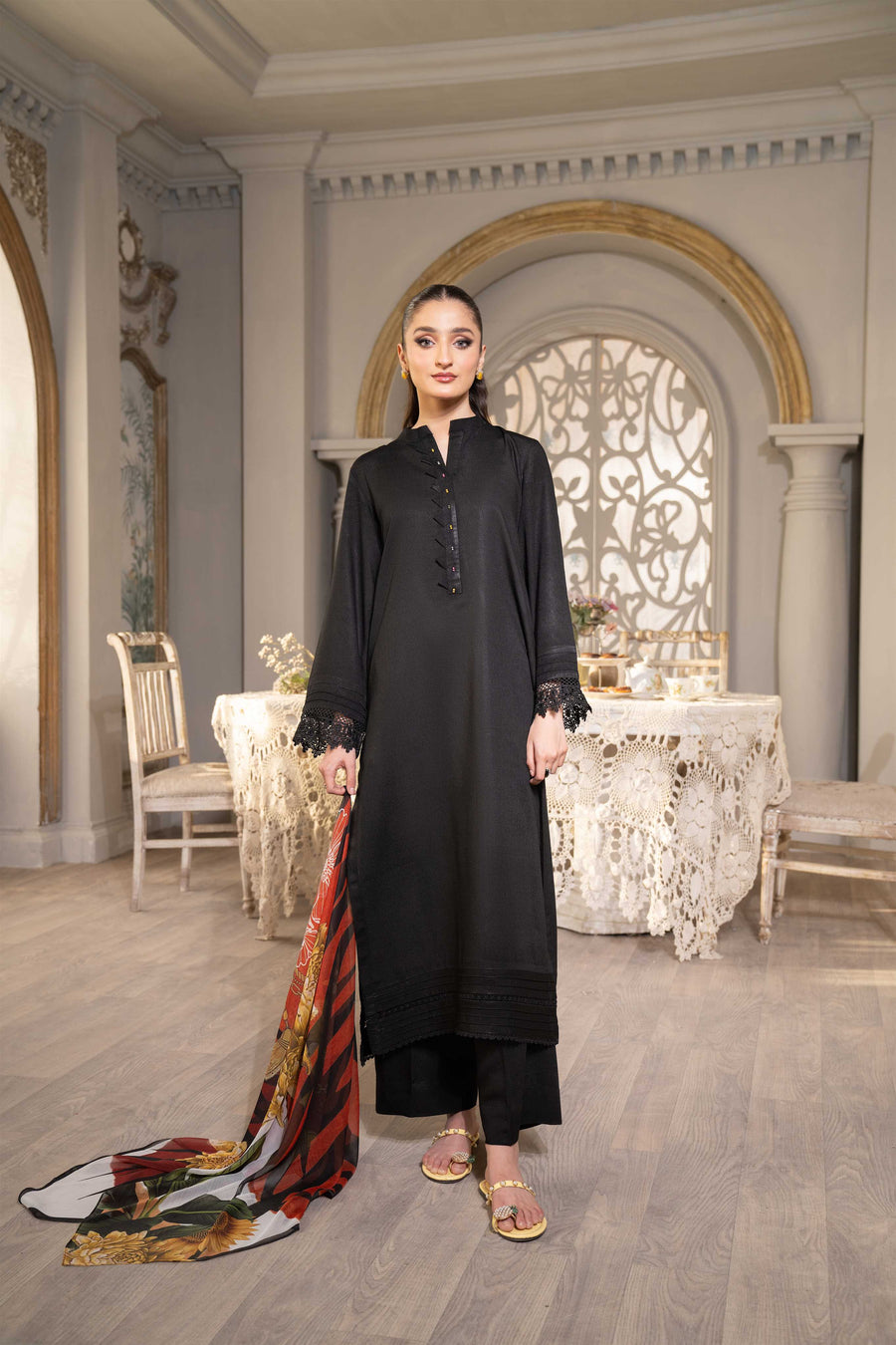 HemStitch Basic Bliss Summer Karandi Stitched 2Piece Suit - Smokey
