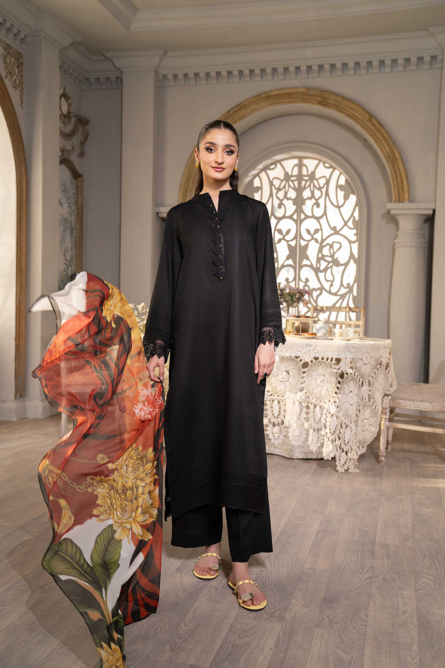 HemStitch Basic Bliss Summer Karandi Stitched 2Piece Suit - Smokey