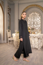 HemStitch Basic Bliss Summer Karandi Stitched 2Piece Suit - Smokey