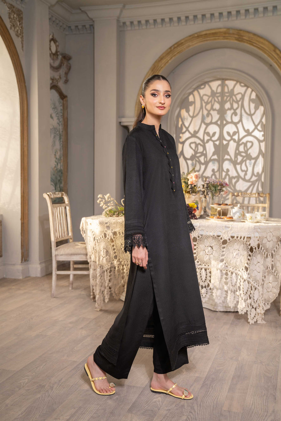 HemStitch Basic Bliss Summer Karandi Stitched 2Piece Suit - Smokey