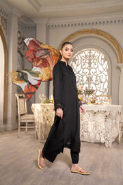 HemStitch Basic Bliss Summer Karandi Stitched 2Piece Suit - Smokey