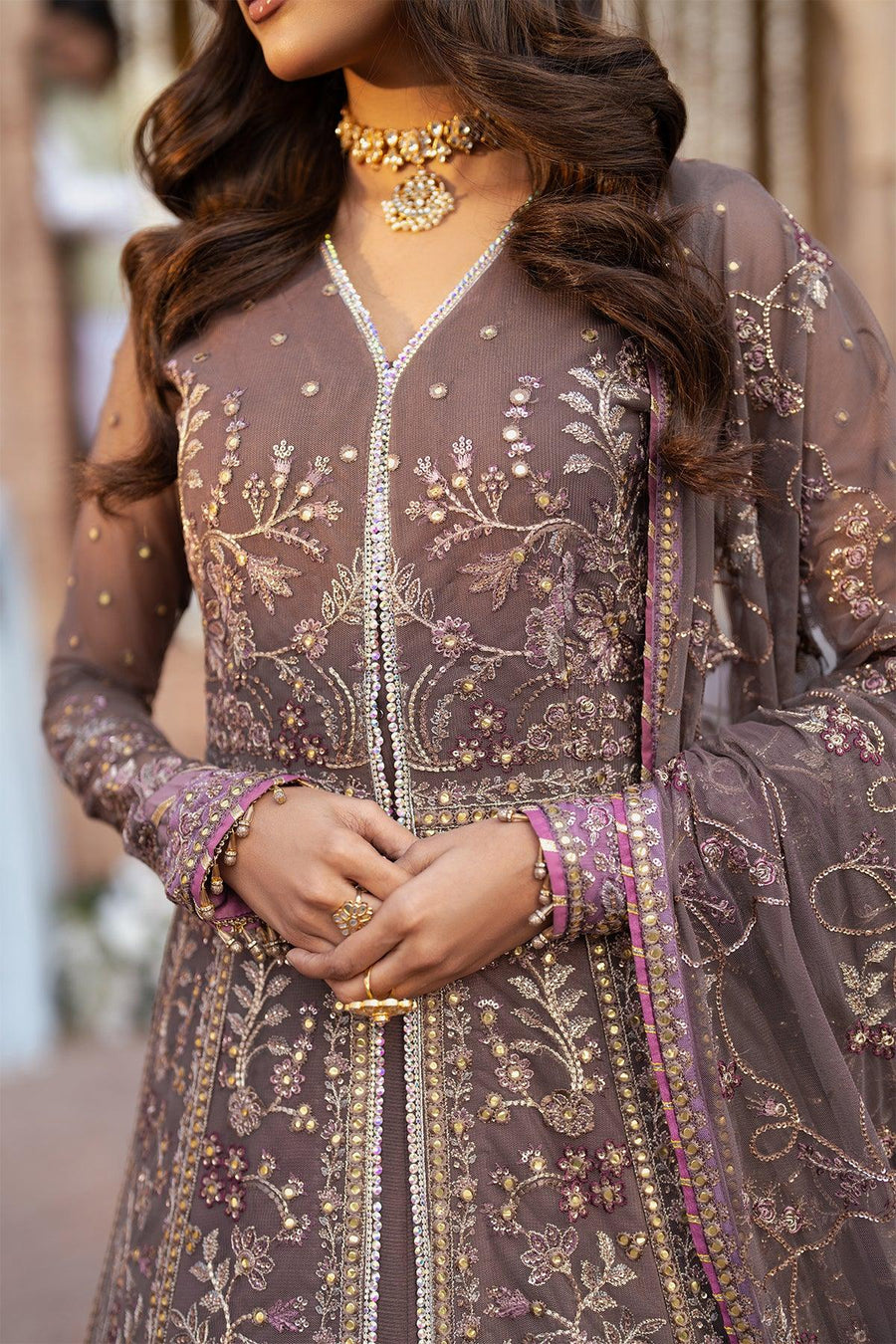 Zarif Shehnai Embroidered Luxury Net Unstitched 3Pc Suit ZS-02 NOOR