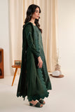 Neeshay Fall Pret Embroidered Karandi Stitched 3Pc Suit - Emerald Drape