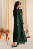 Neeshay Fall Pret Embroidered Karandi Stitched 3Pc Suit - Emerald Drape