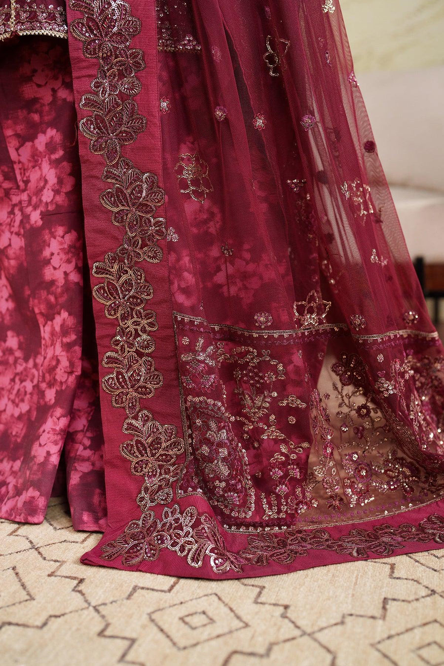 Zarif Zaneera Embroidered Net Unstitched 3Pc Suit ZRF-ZPE-07 FALEK