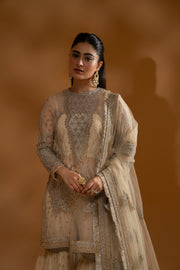 Hemstitch Unstitched Wedding Formal Net 3Pc Suit WDU-08 Leila