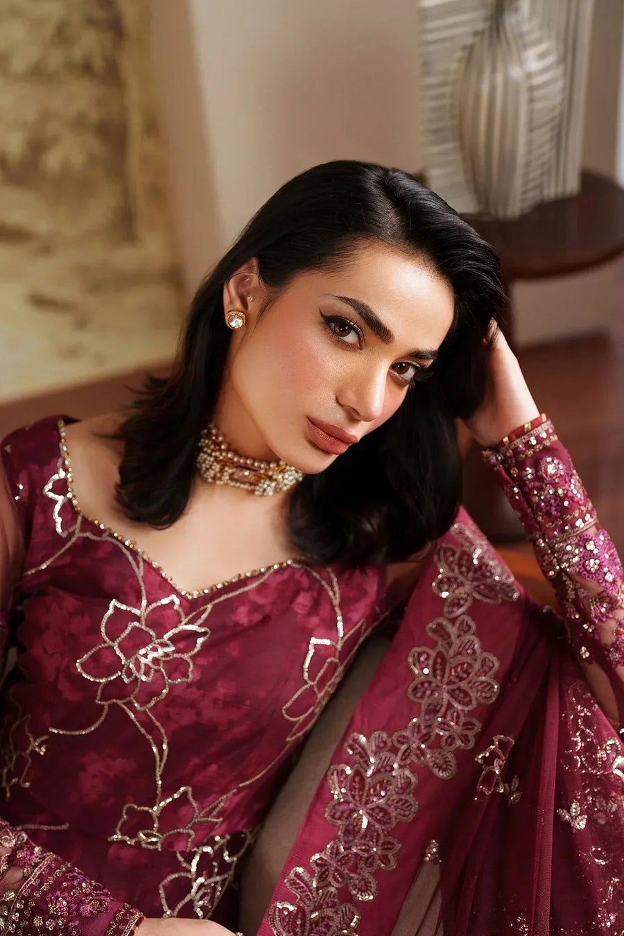 Zarif Zaneera Embroidered Net Unstitched 3Pc Suit ZRF-ZPE-07 FALEK