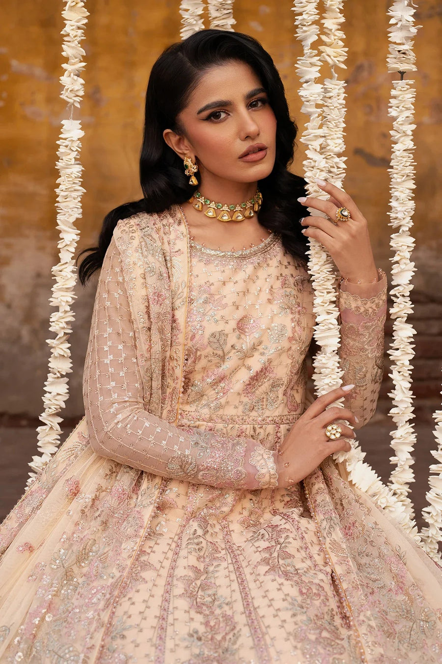 Zarif Shehnai Embroidered Luxury Net Unstitched 3Pc Suit ZS-03 HEER