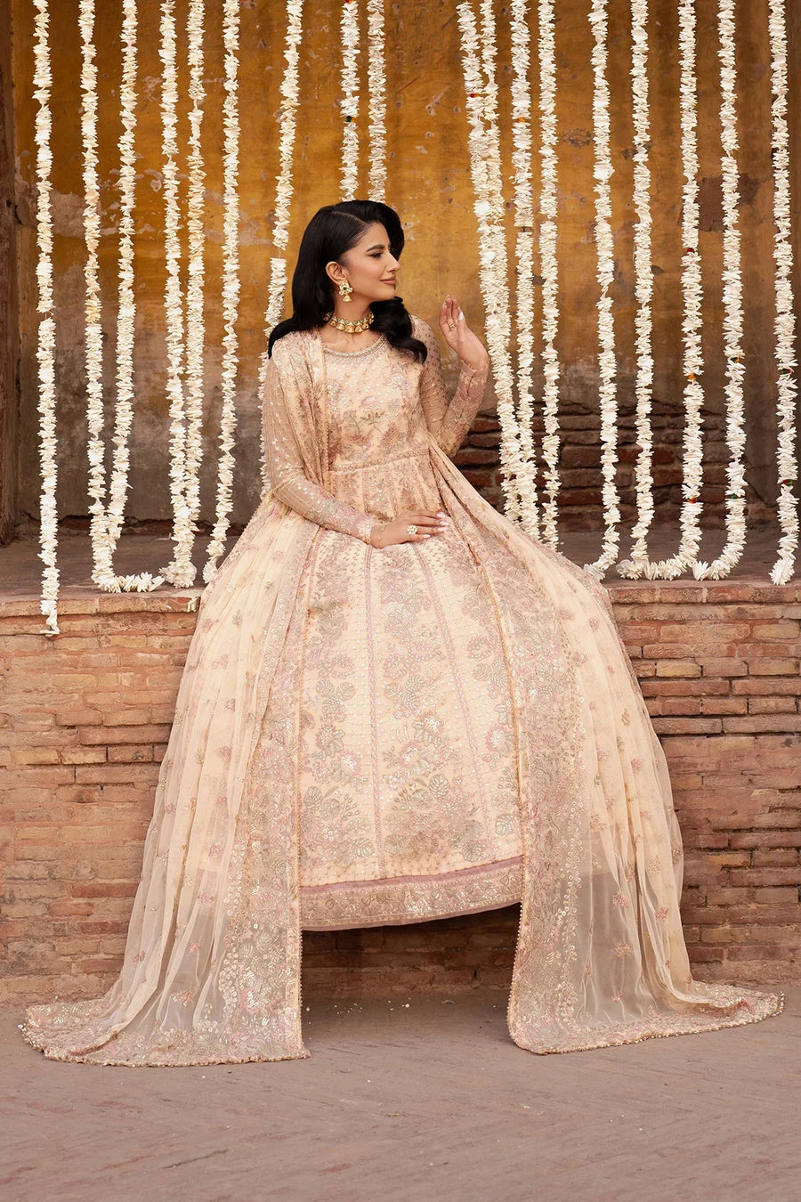 Zarif Shehnai Embroidered Luxury Net Unstitched 3Pc Suit ZS-03 HEER