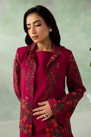 Zarposh Folds Ready to Wear Womens 2Piece Crepe Fabric Suit - ROUX