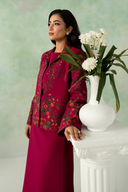 Zarposh Folds Ready to Wear Womens 2Piece Crepe Fabric Suit - ROUX