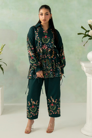 Zarposh Folds Ready to Wear Womens 2Piece Crepe Fabric Suit - Evara