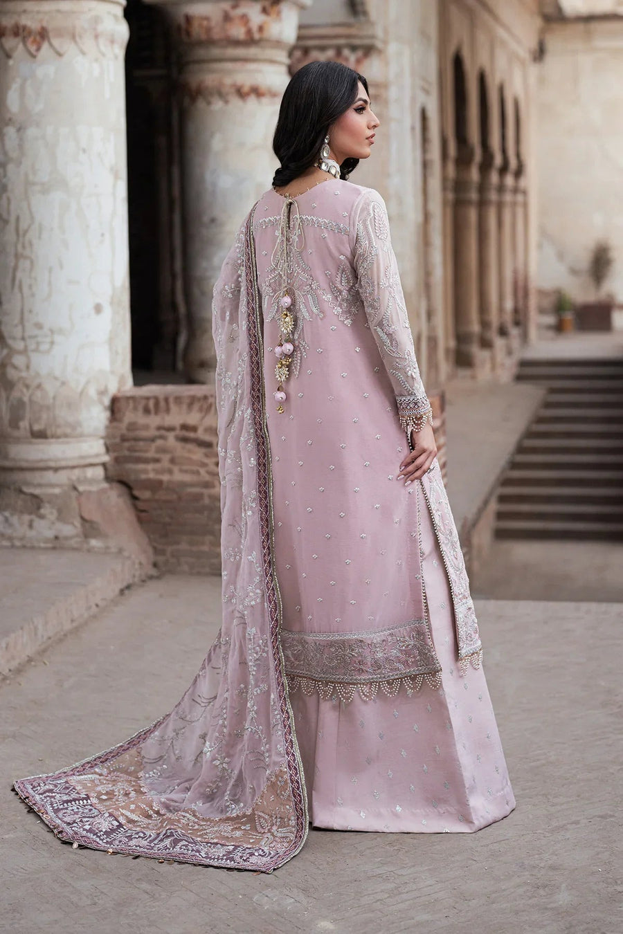 Zarif Shehnai Embroidered Luxury Chiffon Unstitched 3Pc Suit ZS-07 MANARA