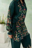 Zarposh Folds Ready to Wear Womens 2Piece Crepe Fabric Suit - Evara