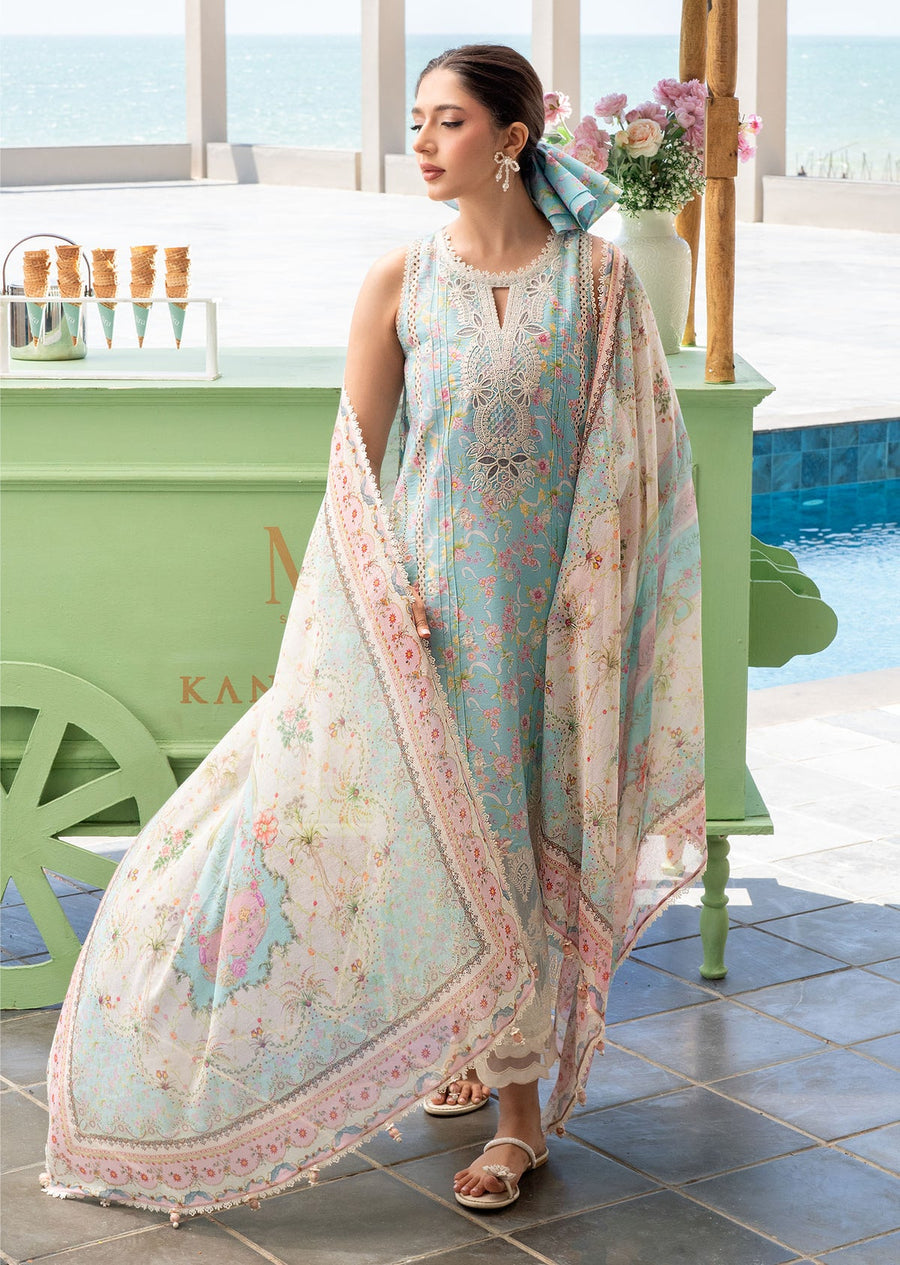 Kanwal Malik Mira Summer Lawn Unstitched Embroidered 3Pc Suit - Tiya