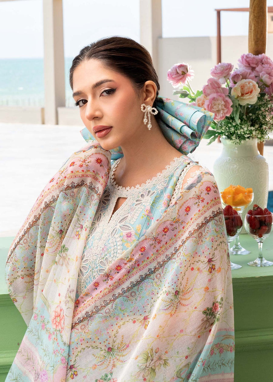Kanwal Malik Mira Summer Lawn Unstitched Embroidered 3Pc Suit - Tiya