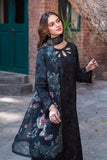 Neeshay Summer Lines Printkari Embroidered Lawn Unstitched 3Pc Suit - OBSIDIAN