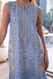 Neeshay Symphony Embroidered Lawn Unstitched 3Pc Suit - INDIGO