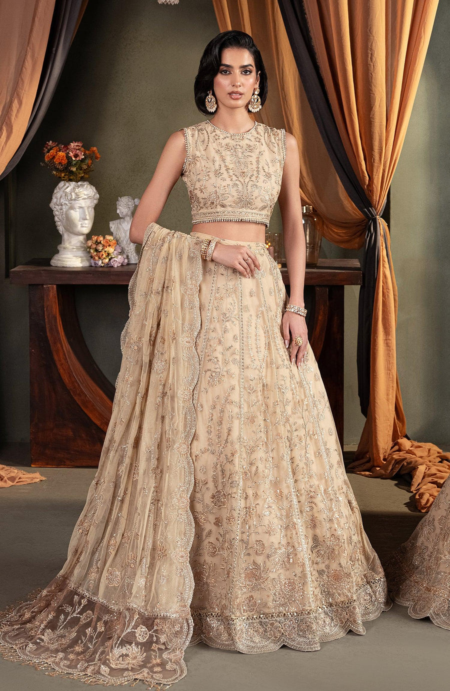 Heritage by Zarif Embroidered Net Unstitched 3Pc Suit ZHF 01 AVELINA