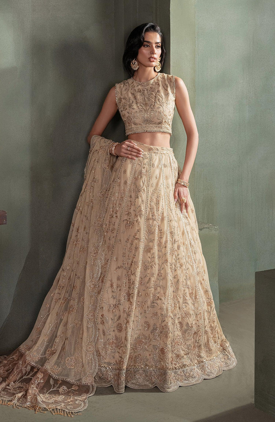 Heritage by Zarif Embroidered Net Unstitched 3Pc Suit ZHF 01 AVELINA