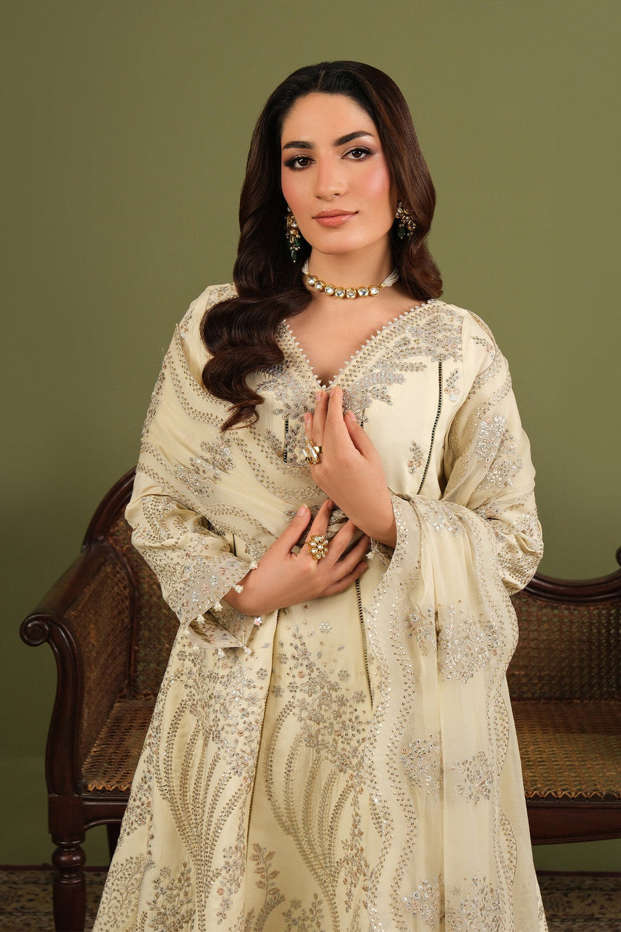 Alizeh Fashion Luxe Embroidered Raw Silk Unstitched 3Pc Suit AF-RS-13-Emily