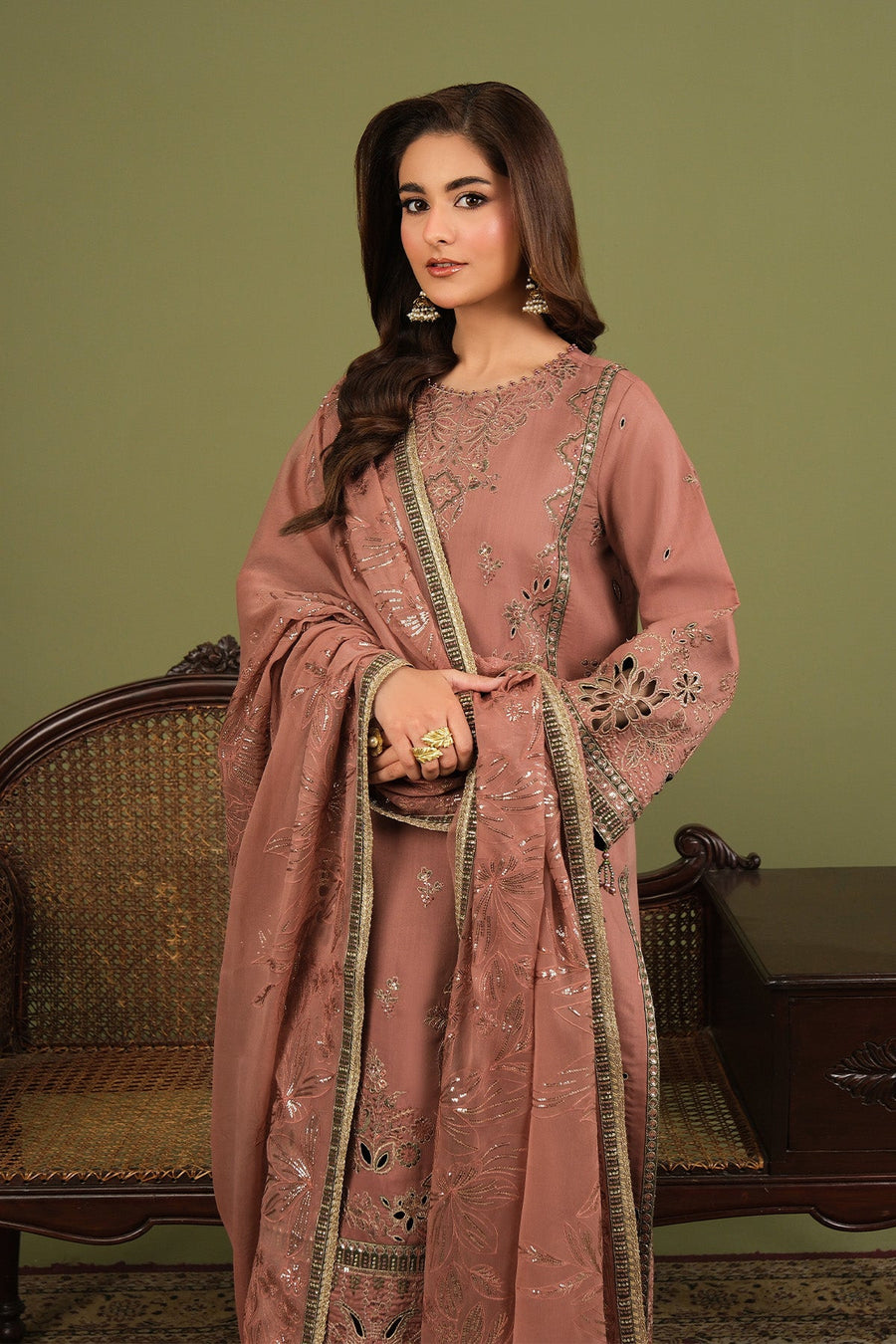 Alizeh Fashion Luxe Embroidered Raw Silk Unstitched 3Pc Suit AF-RS-12-Vesper