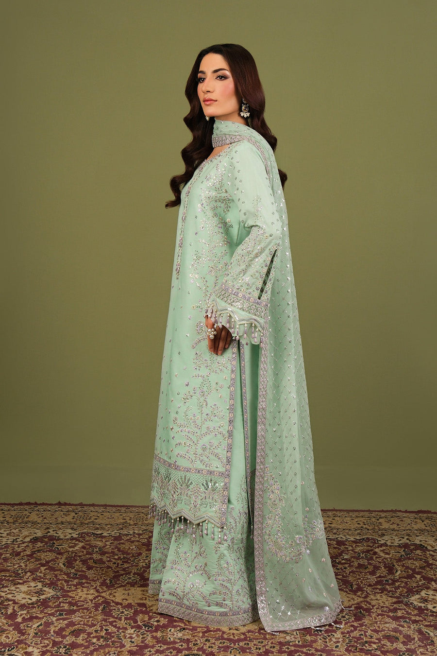 Alizeh Fashion Luxe Embroidered Raw Silk Unstitched 3Pc Suit AF-RS-15-Pearly