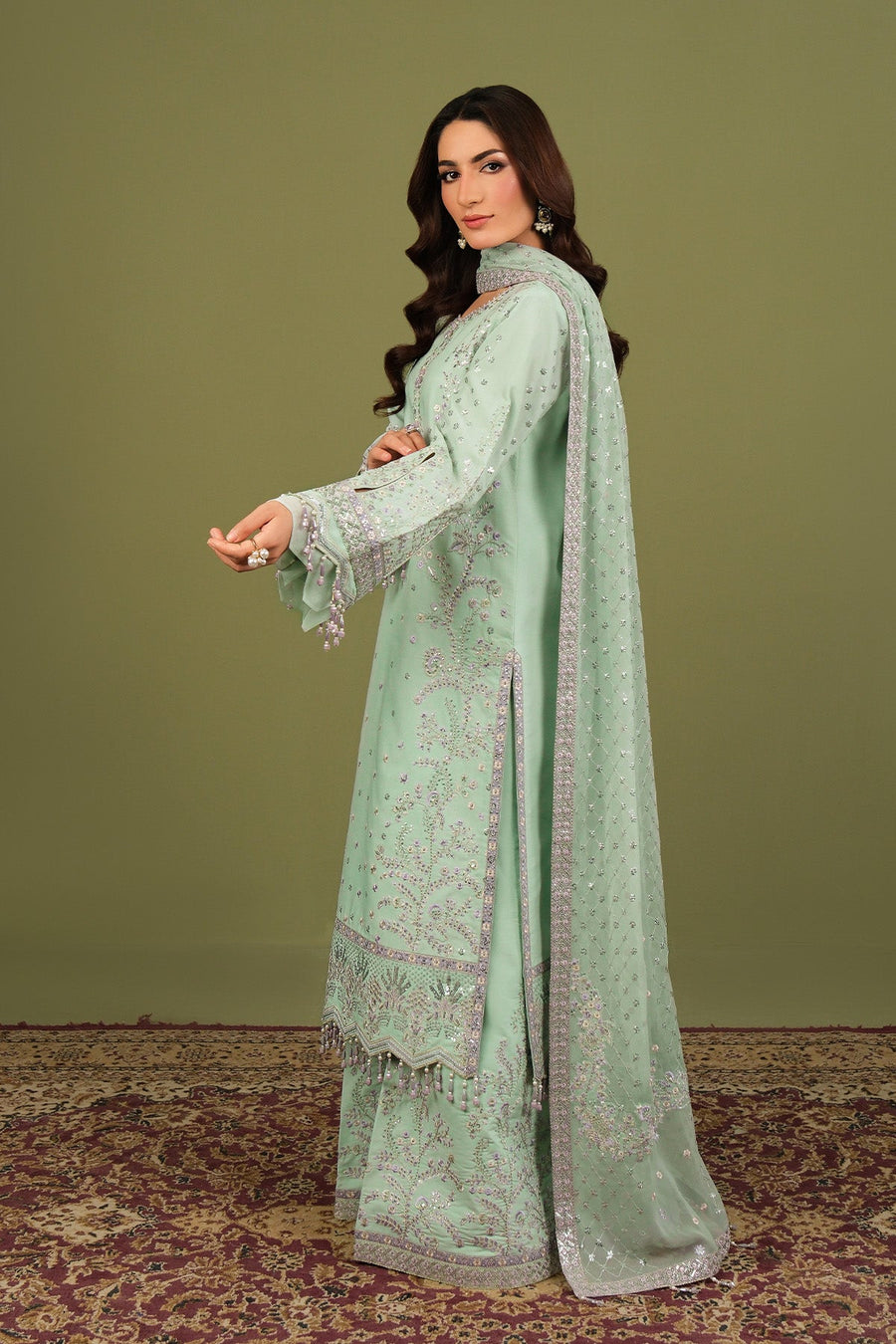 Alizeh Fashion Luxe Embroidered Raw Silk Unstitched 3Pc Suit AF-RS-15-Pearly