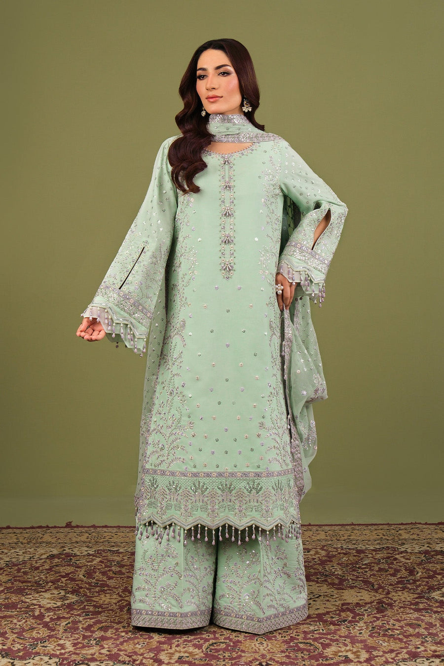 Alizeh Fashion Luxe Embroidered Raw Silk Unstitched 3Pc Suit AF-RS-15-Pearly