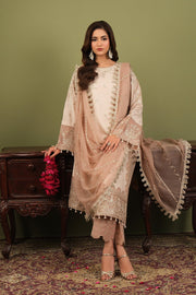 Alizeh Fashion Luxe Embroidered Raw Silk Unstitched 3Pc Suit AF-RS-10-Castor