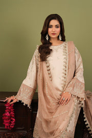 Alizeh Fashion Luxe Embroidered Raw Silk Unstitched 3Pc Suit AF-RS-10-Castor