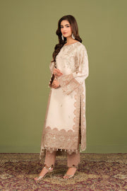 Alizeh Fashion Luxe Embroidered Raw Silk Unstitched 3Pc Suit AF-RS-10-Castor